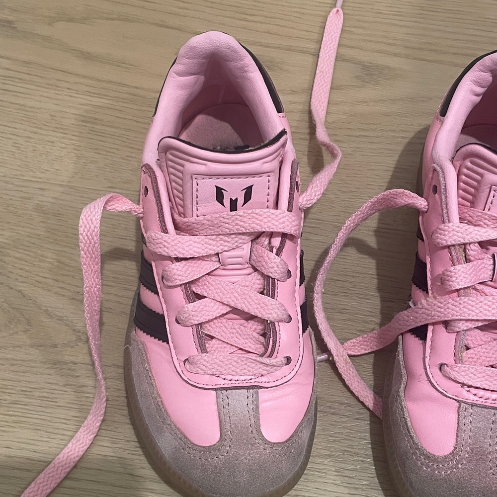 Adidas Kids Pink and Gray Sneakers - Picture 6 of 9